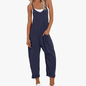 Navy Blue Jumpsuit with Pockets